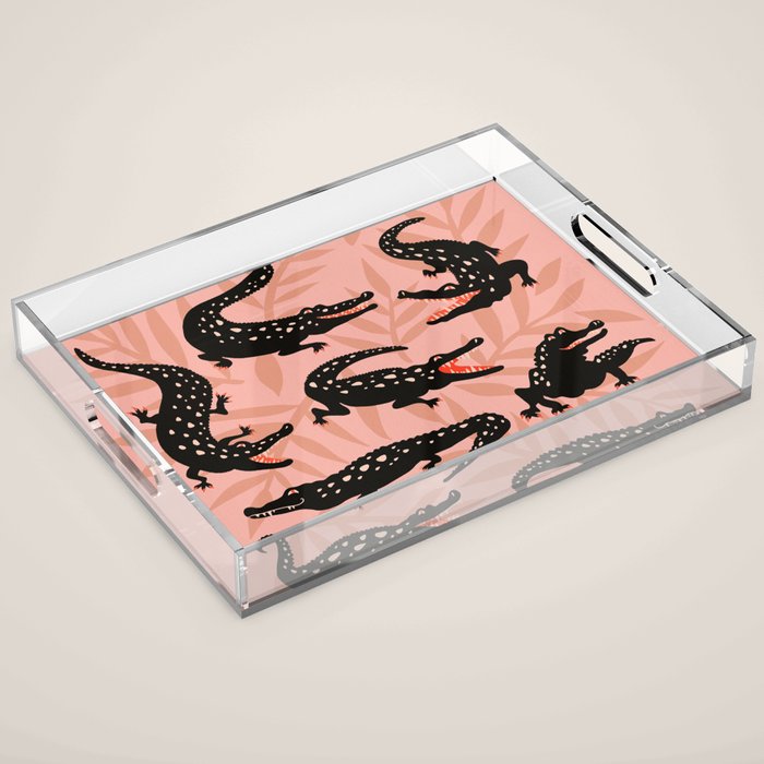Alligator Collection - Black & Peach Acrylic Tray Gallery Image 1