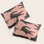 Alligator Collection - Black & Peach Pillow Sham Gallery Image 3