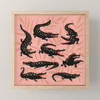 Alligator Collection - Black & Peach Mini Art Print Gallery Image 1