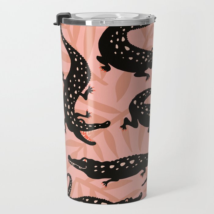 Alligator Collection - Black & Peach Travel Mug Gallery Image 3