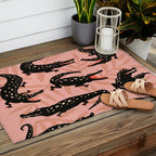 Alligator Collection - Black & Peach Outdoor Rug Gallery Image 2