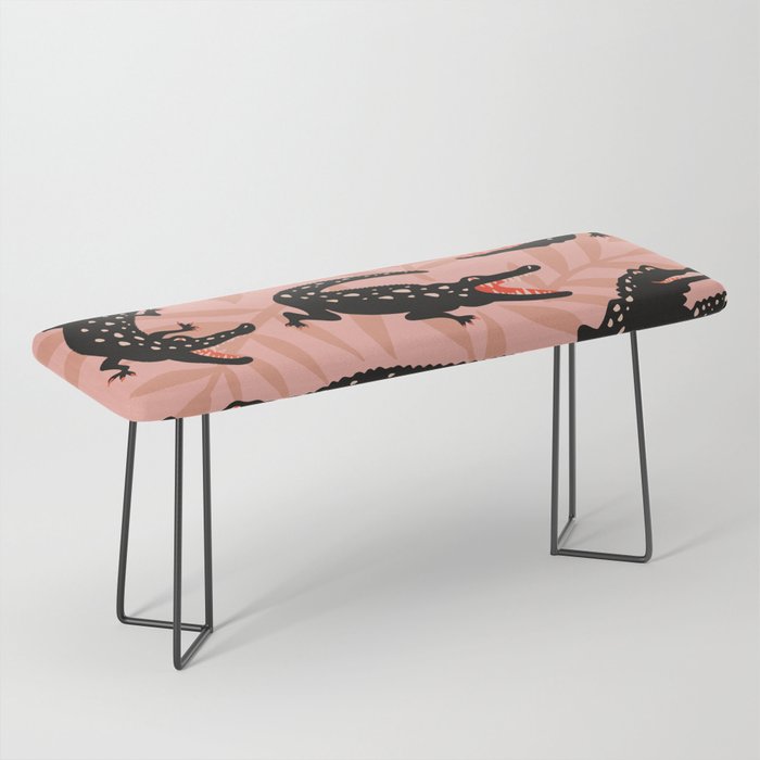 Alligator Collection - Black & Peach Bench Gallery Image 1