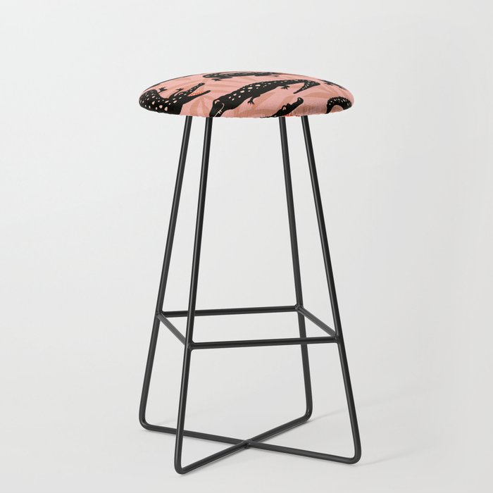 Alligator Collection - Black & Peach Stool Gallery Image 1
