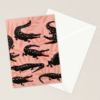 Alligator Collection - Black & Peach Stationery Card Gallery Image 2