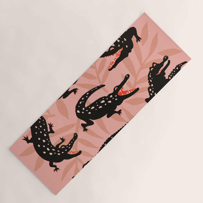 Alligator Collection - Black & Peach Yoga Mat Gallery Image 1