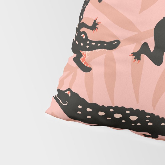Alligator Collection - Black & Peach Pillow Sham Gallery Image 4