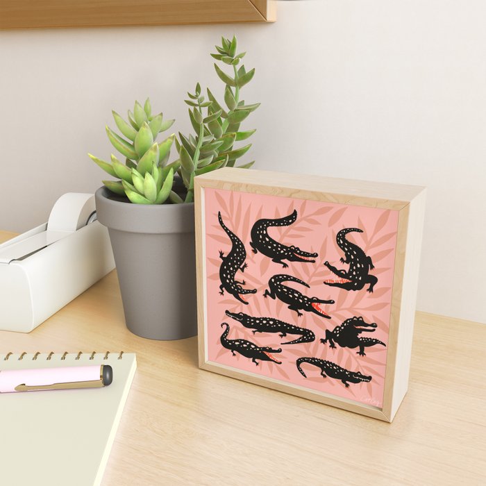 Alligator Collection - Black & Peach Mini Art Print Gallery Image 2
