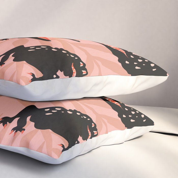 Alligator Collection - Black & Peach Pillow Sham Gallery Image 3