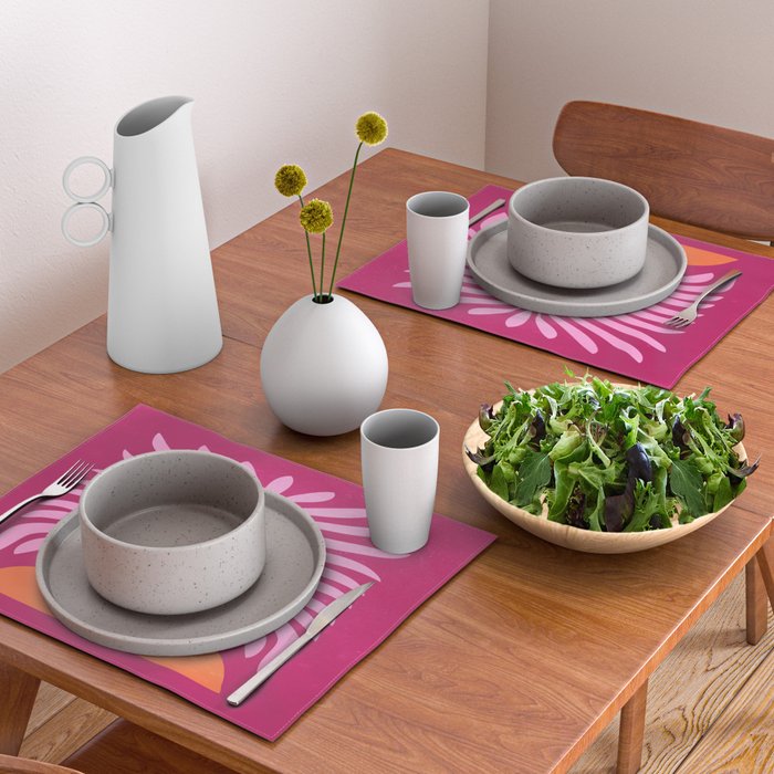 THE VASE 02: Bordeaux Wine Leaves Placemat Gallery Image 2