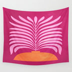 THE VASE 02: Bordeaux Wine Leaves Wall Tapestry Gallery Image 4