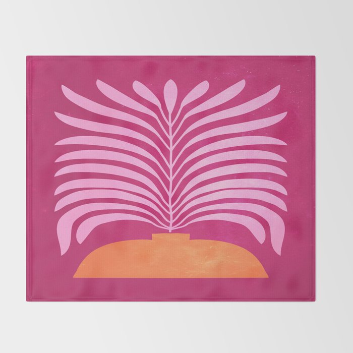 THE VASE 02: Bordeaux Wine Leaves Throw Blanket Gallery Image 2