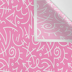 Colorful abstract fun line doodle art pattern Wall Tapestry Gallery Image 3