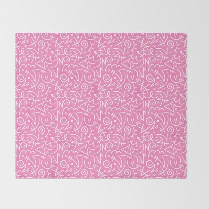 Colorful abstract fun line doodle art pattern Throw Blanket Gallery Image 2