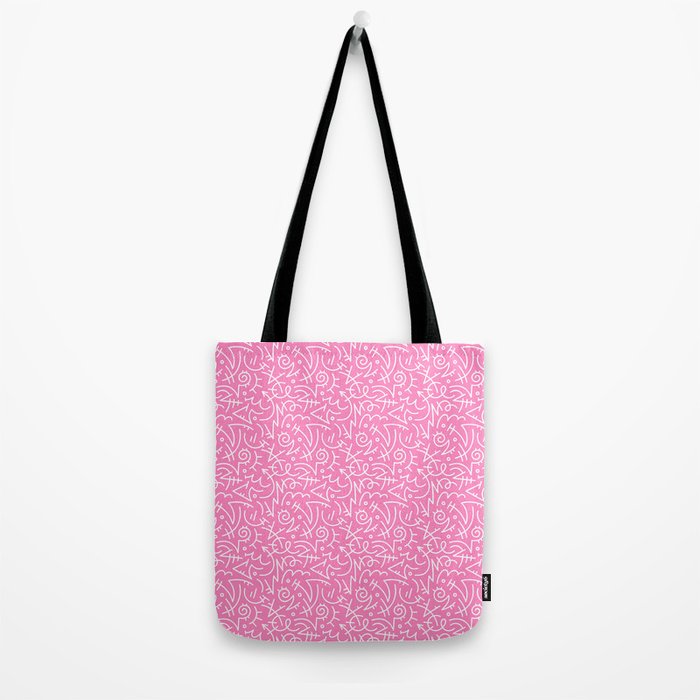 Colorful abstract fun line doodle art pattern Tote Bag Gallery Image 2