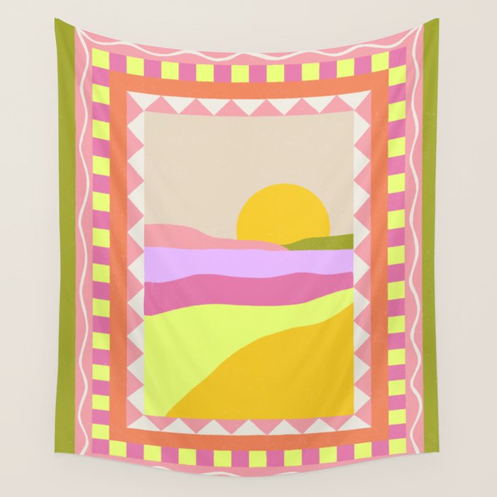 Picture Window Sunset Wall Tapestry Gallery Image 1