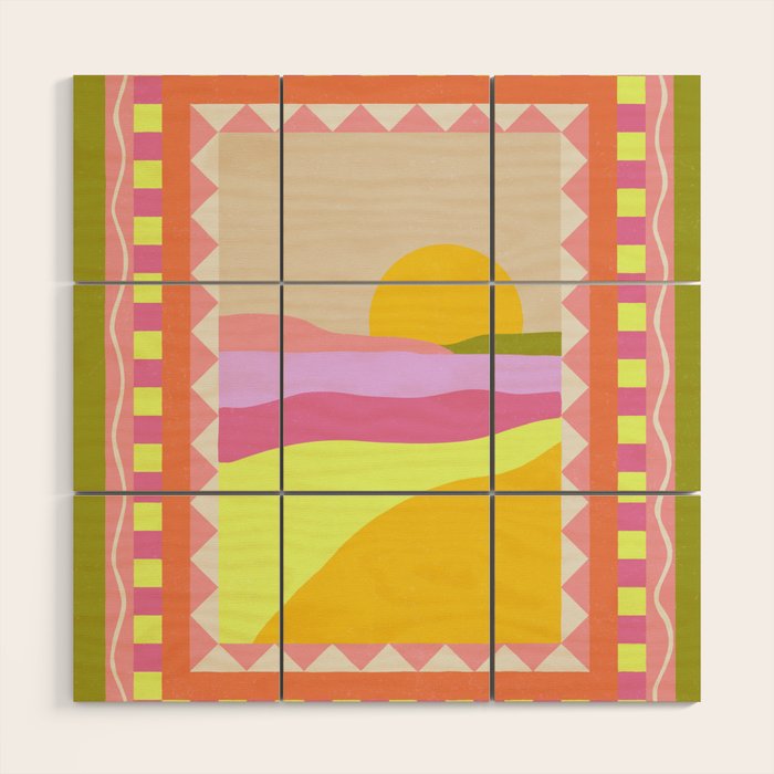Picture Window Sunset Wood Wall Art Gallery Image 1