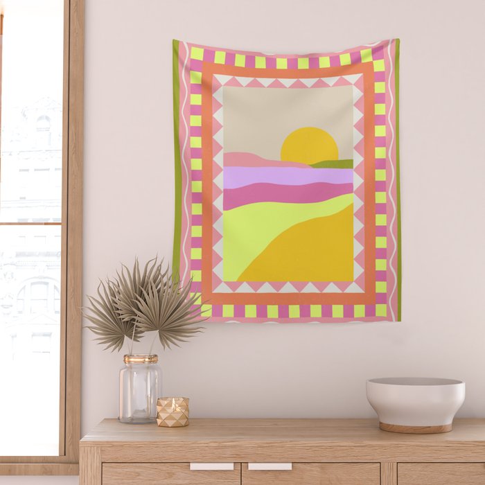 Picture Window Sunset Wall Tapestry Gallery Image 2