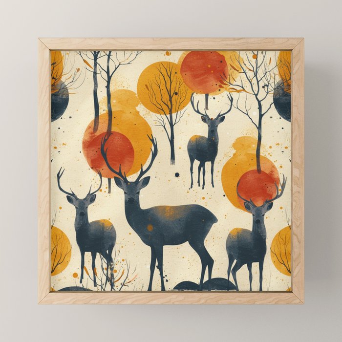 Retro Wildlife Mini Art Print Gallery Image 1