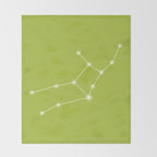 Virgo Zodiac Star Constellation Line Art Chartreuse Green Throw Blanket Gallery Image 2
