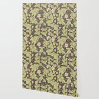 William Morris Leicester Chocolate Olive Floral Wallpaper Gallery Image 2