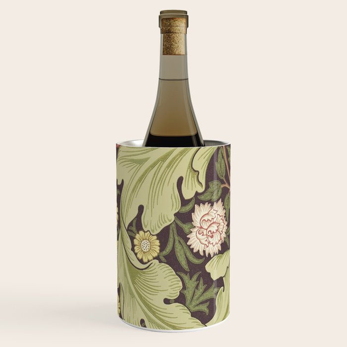 William Morris Leicester Chocolate Olive Floral Wine Chiller Gallery Image 1