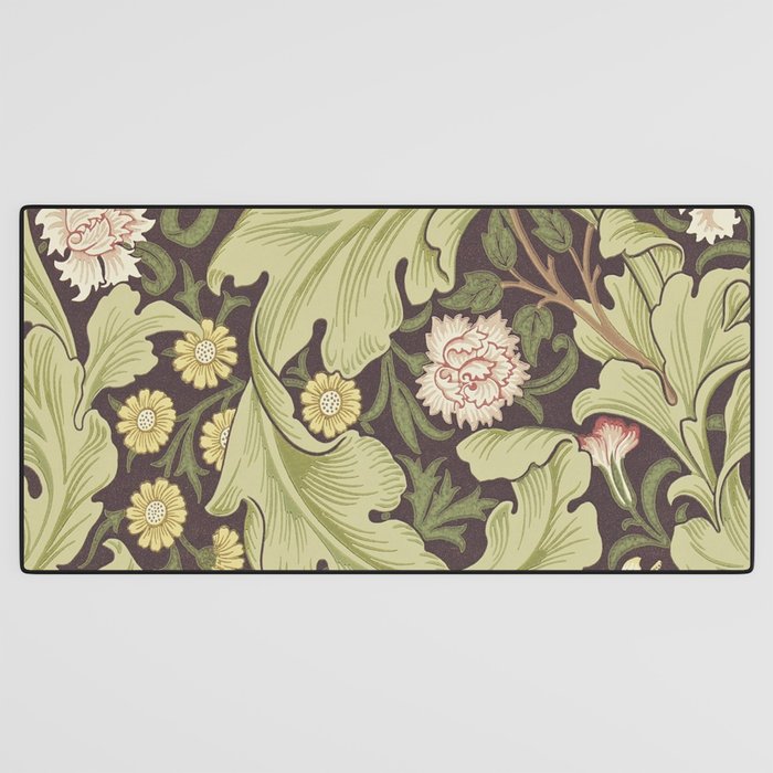 William Morris Leicester Chocolate Olive Floral Desk Mat Gallery Image 3