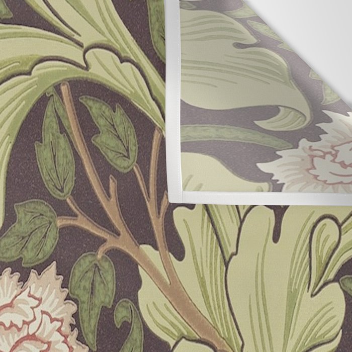 William Morris Leicester Chocolate Olive Floral Wall Tapestry Gallery Image 3