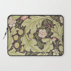 William Morris Leicester Chocolate Olive Floral Laptop Sleeve Gallery Image 1