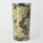 William Morris Leicester Chocolate Olive Floral Travel Mug Gallery Image 1