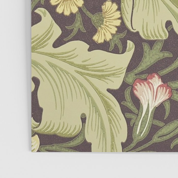 William Morris Leicester Chocolate Olive Floral Poster Gallery Image 3