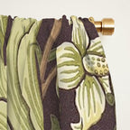 William Morris Leicester Chocolate Olive Floral Window Curtain Gallery Image 2