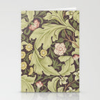 William Morris Leicester Chocolate Olive Floral Stationery Card Gallery Image 2
