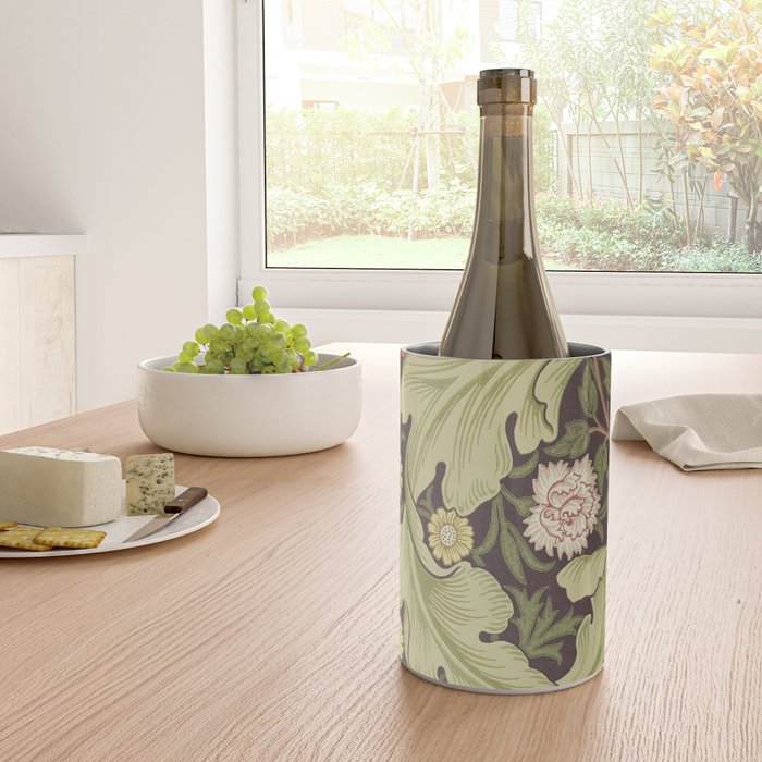 William Morris Leicester Chocolate Olive Floral Wine Chiller Gallery Image 4