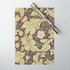 William Morris Leicester Chocolate Olive Floral Wrapping Paper Gallery Image 1