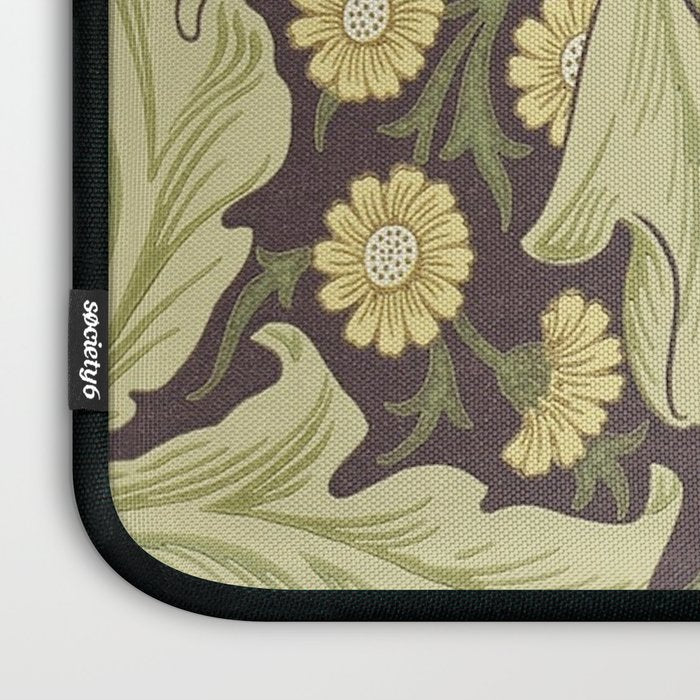 William Morris Leicester Chocolate Olive Floral Laptop Sleeve Gallery Image 3