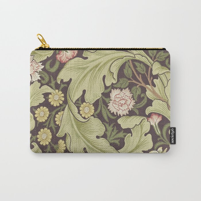 William Morris Leicester Chocolate Olive Floral Carry All Pouch Gallery Image 1