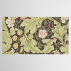 William Morris Leicester Chocolate Olive Floral Tablecloth Gallery Image 2
