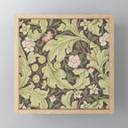 William Morris Leicester Chocolate Olive Floral Mini Art Print Gallery Image 1