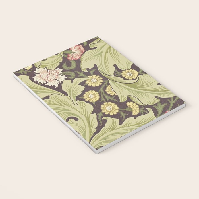 William Morris Leicester Chocolate Olive Floral Notebook Gallery Image 3