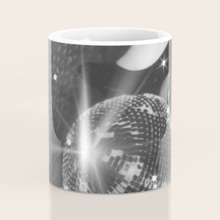 Disco Night | Black & White Photography | Vintage Photo Art Print | Groovy Christmas Party Coffee Mug Gallery Image 4