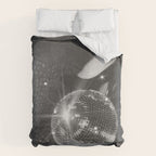 Disco Night | Black & White Photography | Vintage Photo Art Print | Groovy Christmas Party Comforter Gallery Image 6