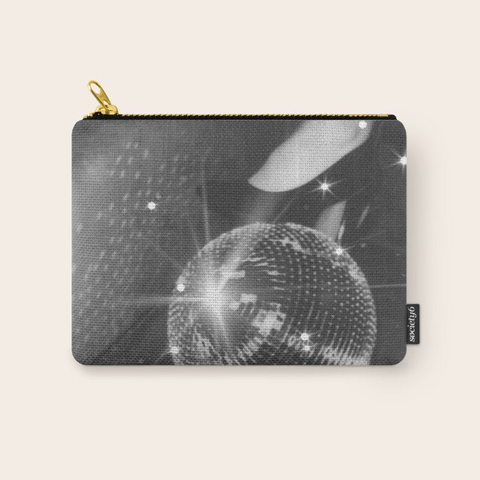 Disco Night | Black & White Photography | Vintage Photo Art Print | Groovy Christmas Party Carry All Pouch Gallery Image 1