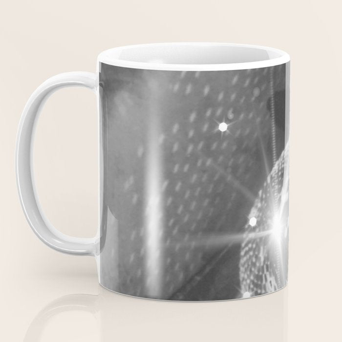 Disco Night | Black & White Photography | Vintage Photo Art Print | Groovy Christmas Party Coffee Mug Gallery Image 3