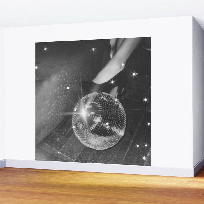 Disco Night | Black & White Photography | Vintage Photo Art Print | Groovy Christmas Party Wall Mural Gallery Image 2