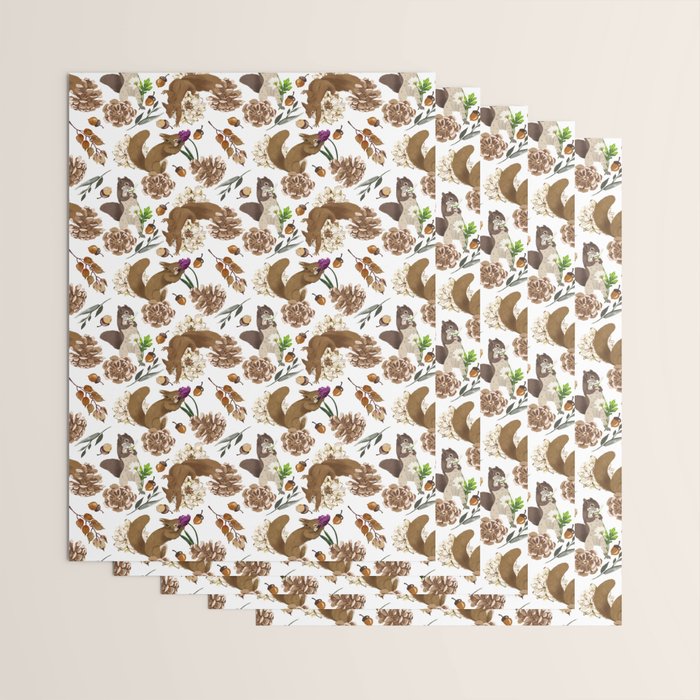 Flowering squirrel meadow Wrapping Paper Gallery Image 3