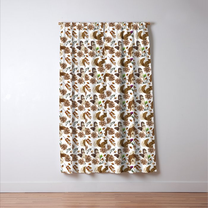 Flowering squirrel meadow Window Curtain Gallery Image 3