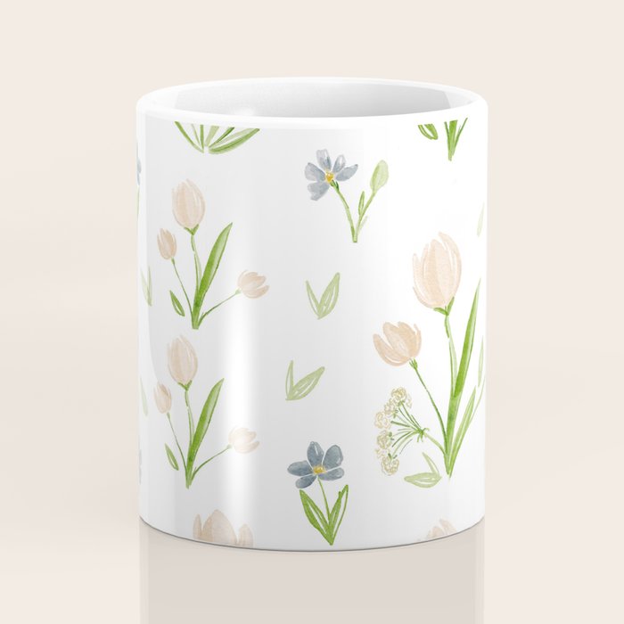 Watercolor Floral Pattern Botanical Design Coffee Mug Gallery Image 4