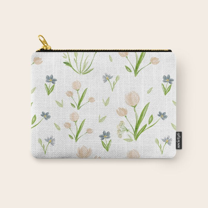 Watercolor Floral Pattern Botanical Design Carry All Pouch Gallery Image 1