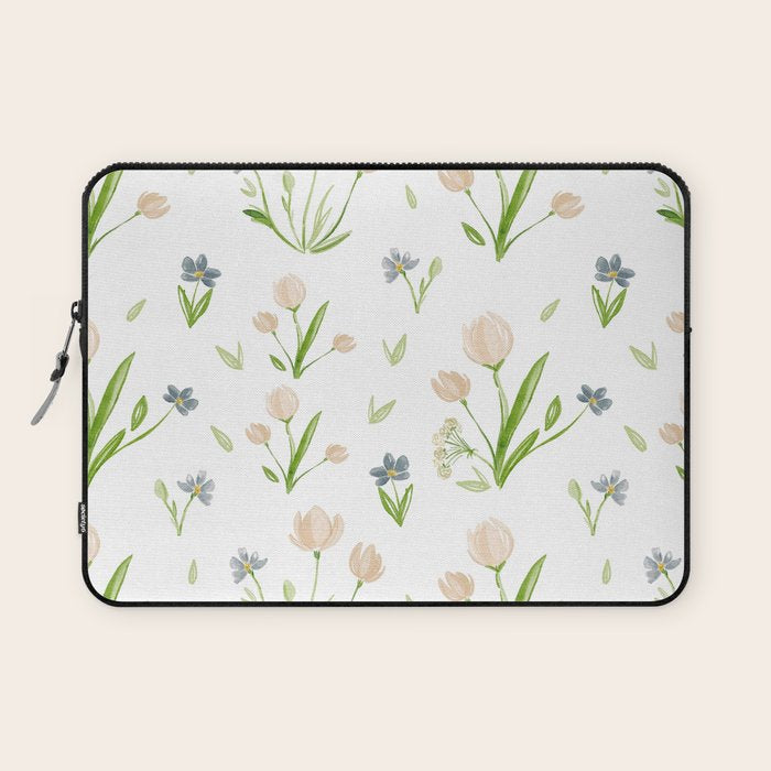 Watercolor Floral Pattern Botanical Design Laptop Sleeve Gallery Image 1