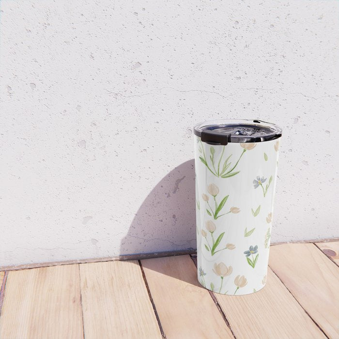 Watercolor Floral Pattern Botanical Design Travel Mug Gallery Image 4